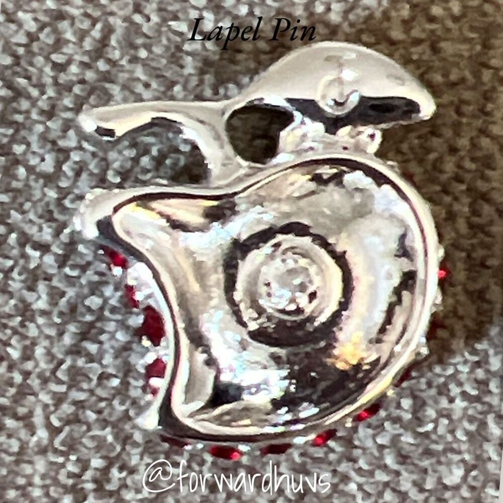 TC Rhinestone Embellished Apple Pin with Back - Picture 4 of 7